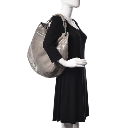 Jimmy Choo Metallic Suede Large Sky Hobo Silver 2 of 16