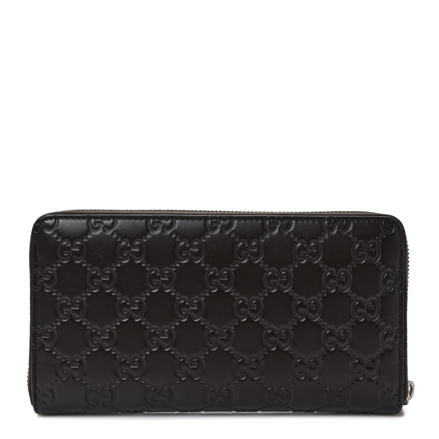 Gucci Guccissima Signature Zip Around Organizer Wallet Black 1 of 12