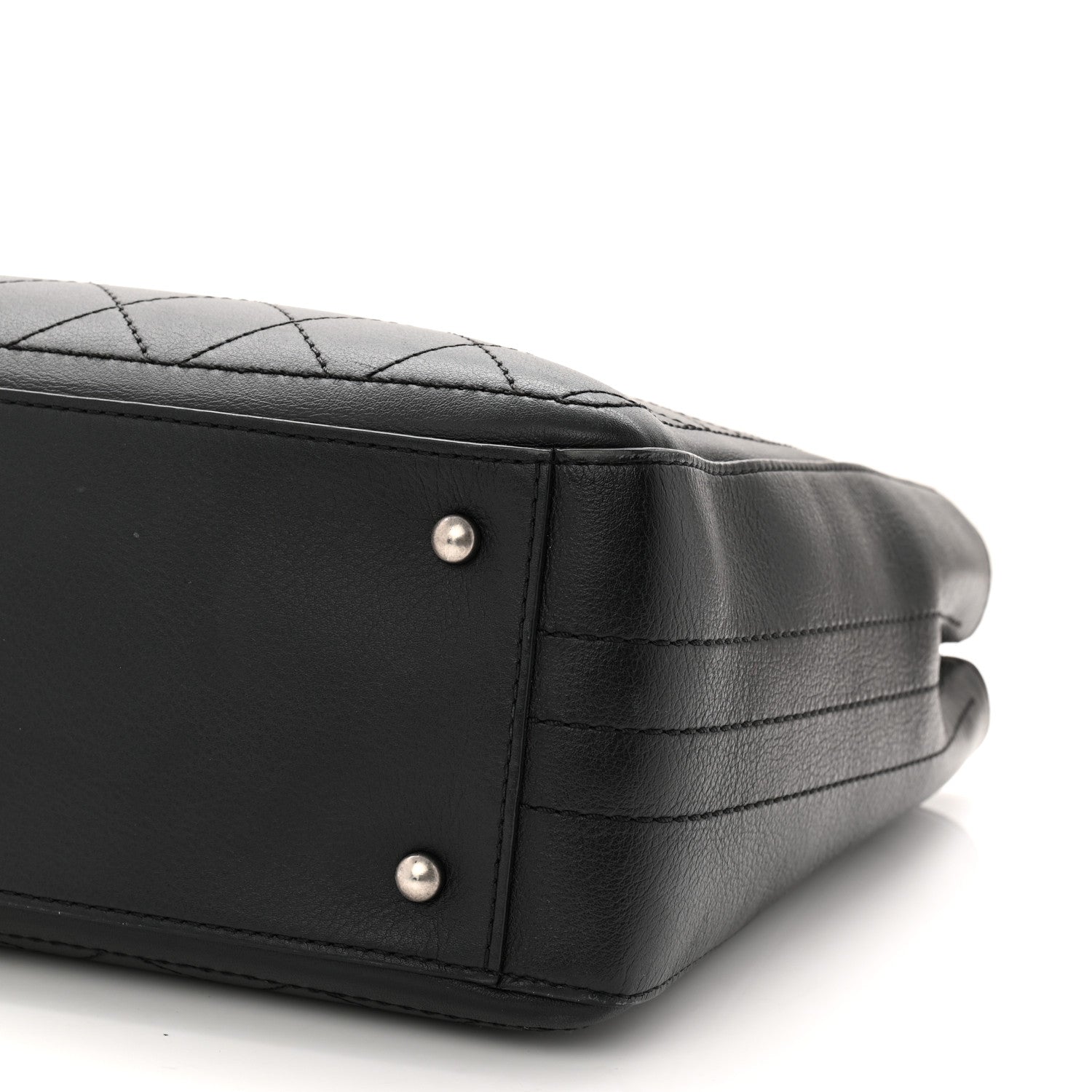Chanel Bullskin Stitched Bi-Color Large Shopping Black 10 of 11