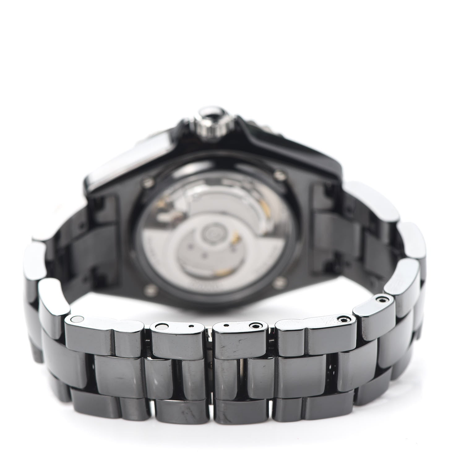Chanel Stainless Steel Ceramic Diamond 38mm J12 Automatic Watch Black 3 of 6