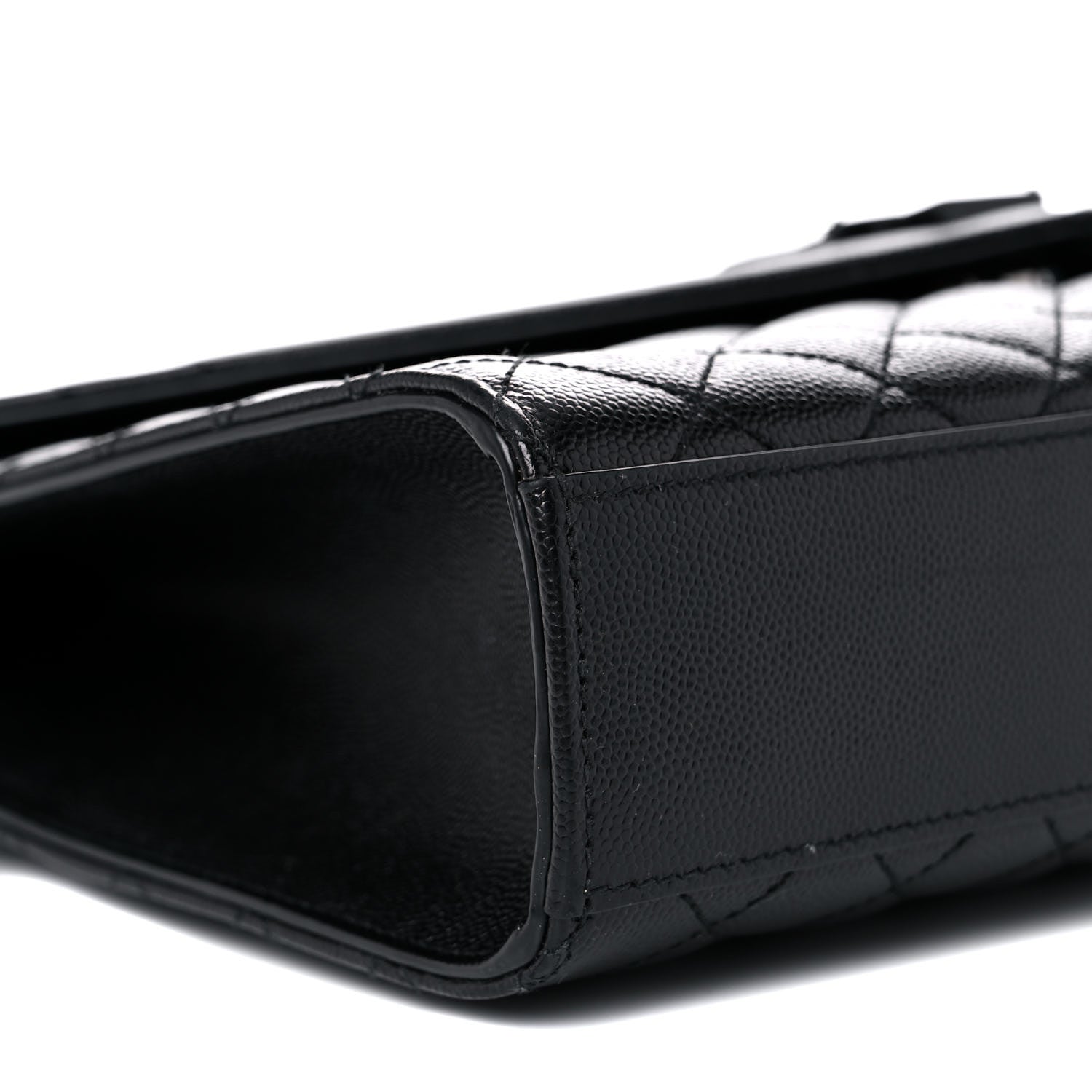 Saint Laurent Grain De Poudre Textured Mixed Matelasse Large Triquilt Monogram Monochrome Satchel Black 7 of 9