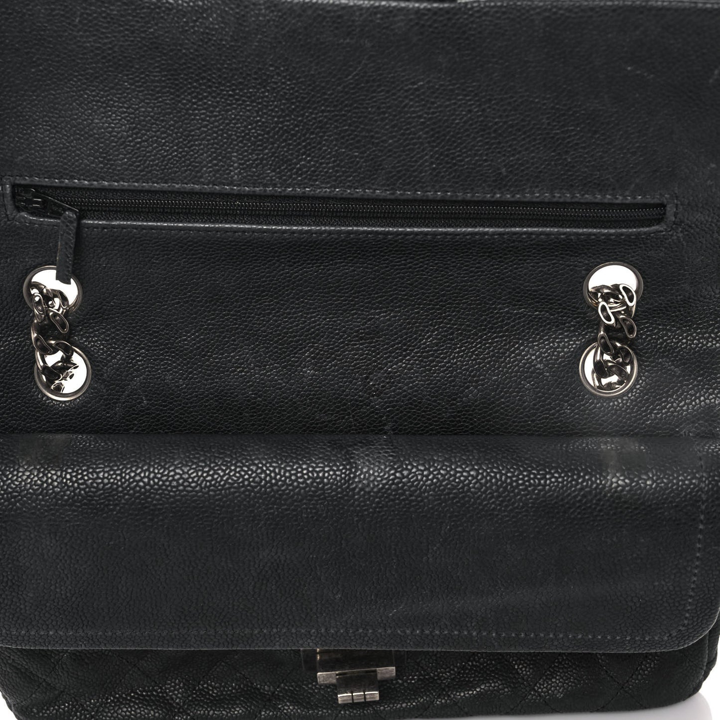 Washed Caviar Quilted 2.55 Reissue 225 Bijoux Chain Flap Black