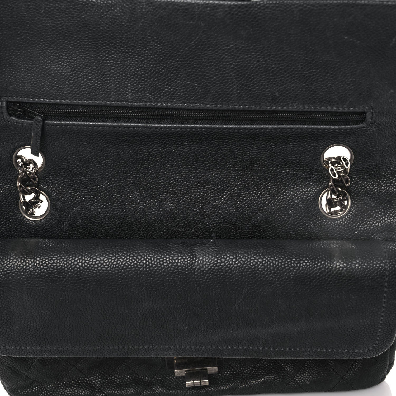 Chanel Washed Caviar Quilted 2.55 Reissue 225 Bijoux Chain Flap Black 13 of 15