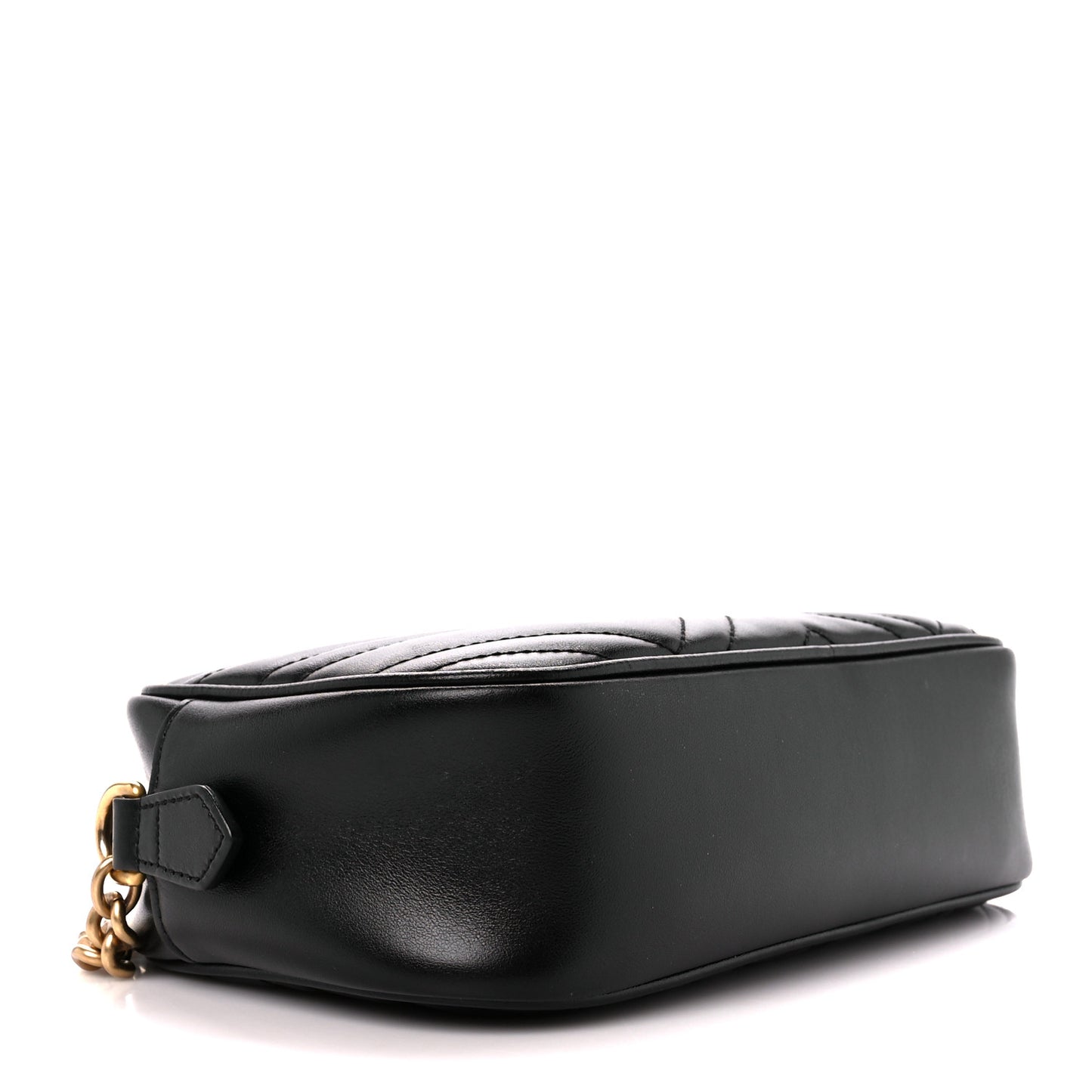 Calfskin Matelasse Small GG Marmont Chain Shoulder Bag Black