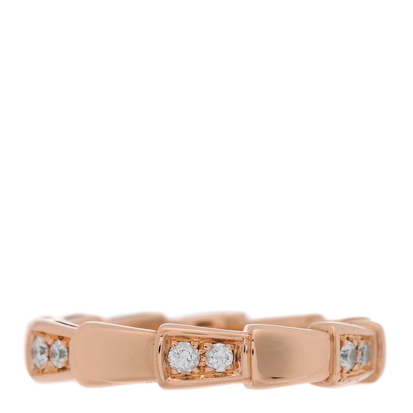 18K Rose Gold Diamond Serpenti Viper Ring 48 4.5