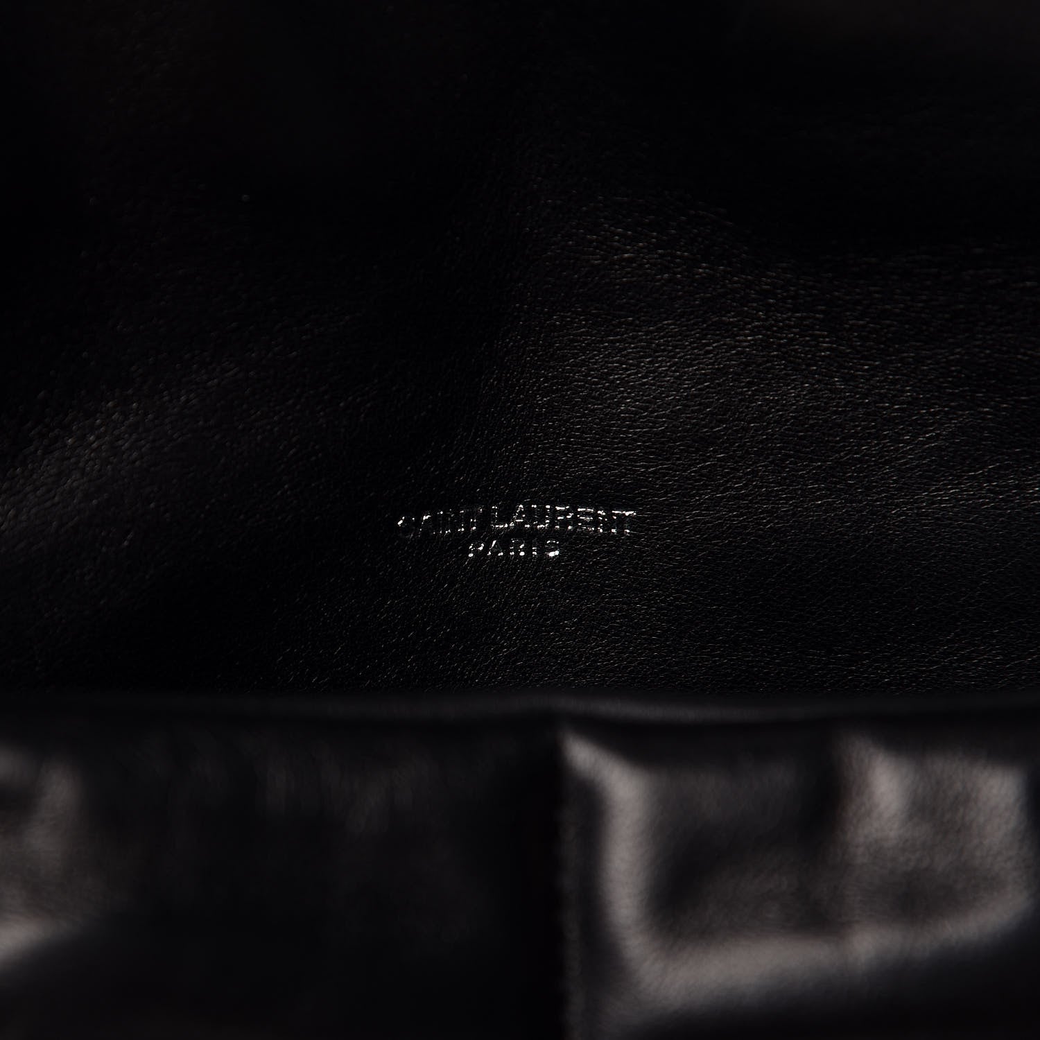 Saint Laurent Lambskin Quilted Medium Loulou Puffer Monogram Chain Satchel Black 8 of 10