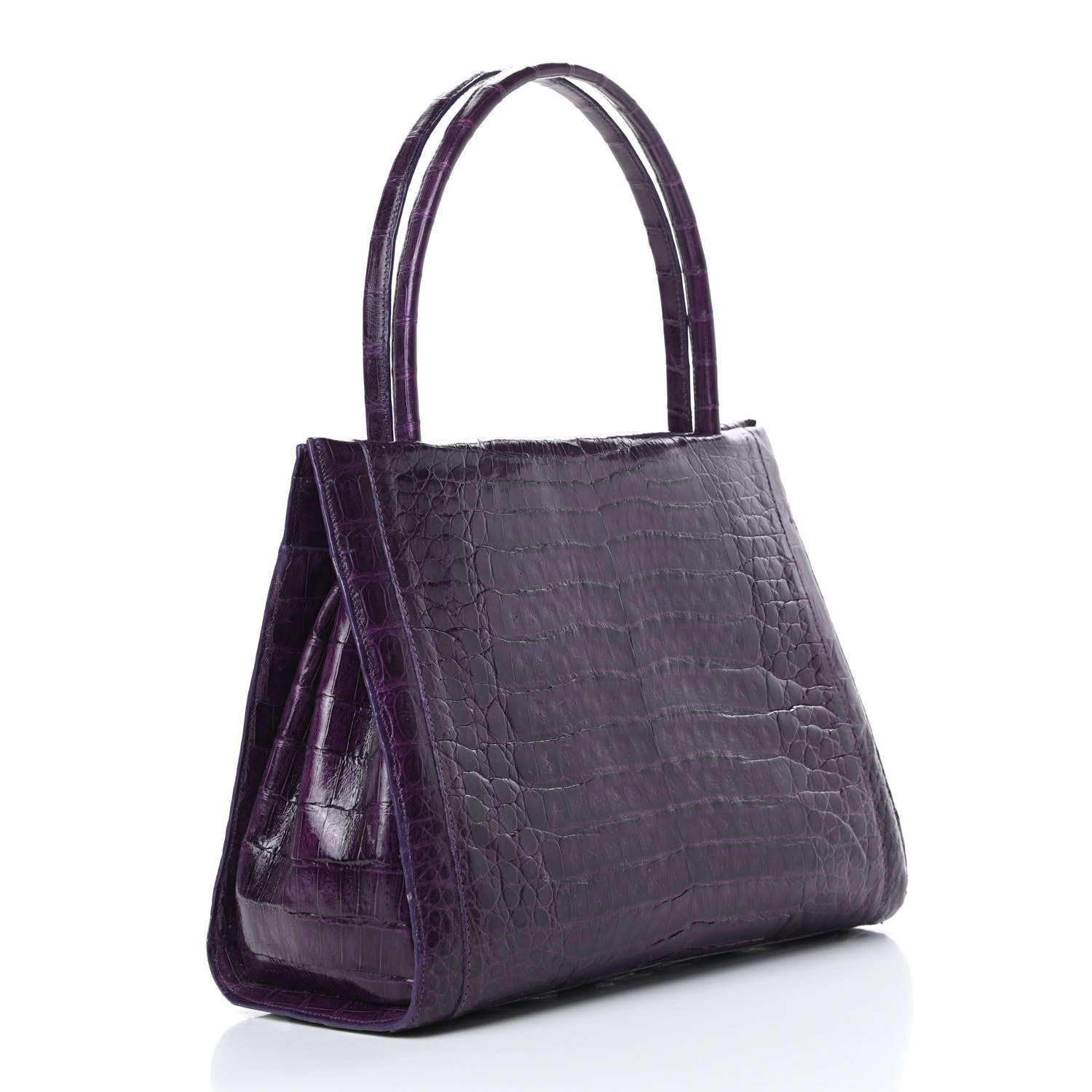 Nancy Gonzalez Crocodile Medium Wallis Top Handle Satchel Purple 3 of 12