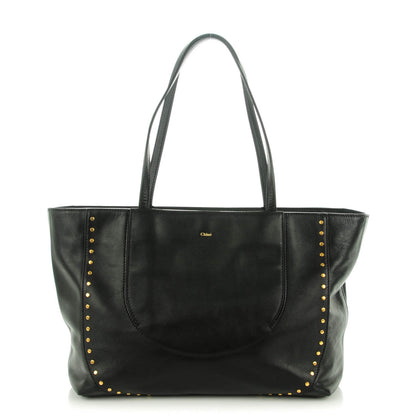 Chloe Calfskin Studded Isa Tote Black 1 of 8
