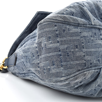 Fendi Denim Zucca Mia Shoulder Flap Blue 9 of 17