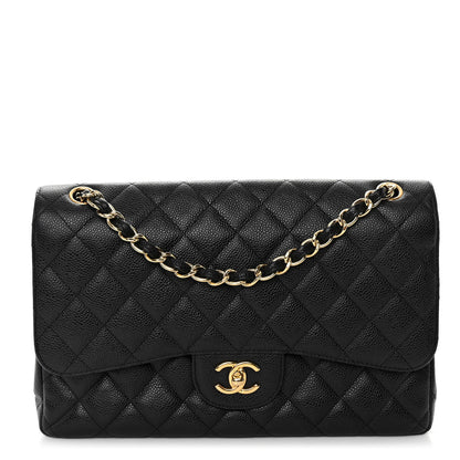 Chanel Caviar Quilted Jumbo Double Flap Black 1 of 10