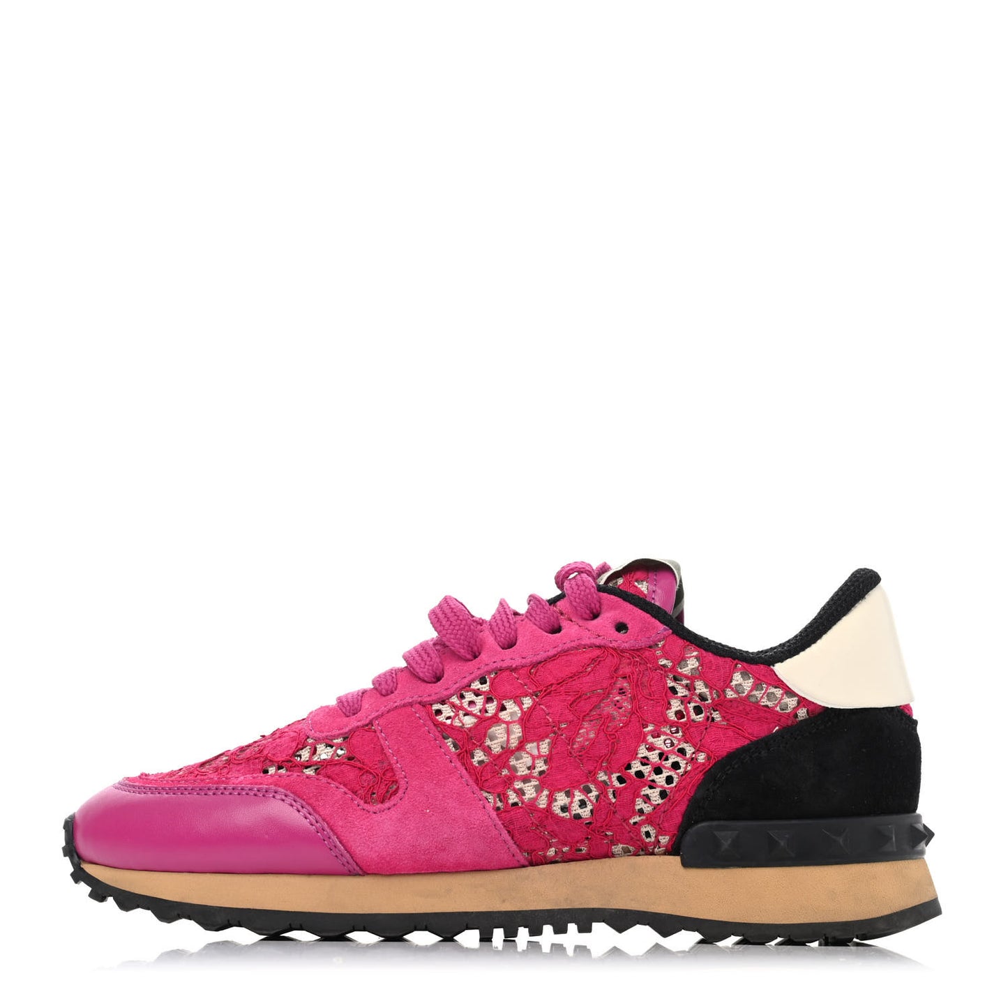 Macrame Lace Suede Womens Rockrunner Sneakers 35.5 Fuxia Multicolor