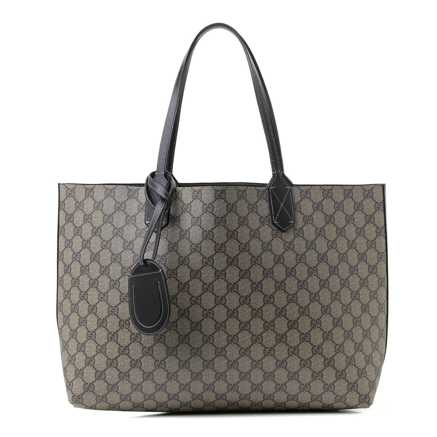 Gucci Calfskin GG Supreme Monogram Medium Reversible Tote Black 1 of 7