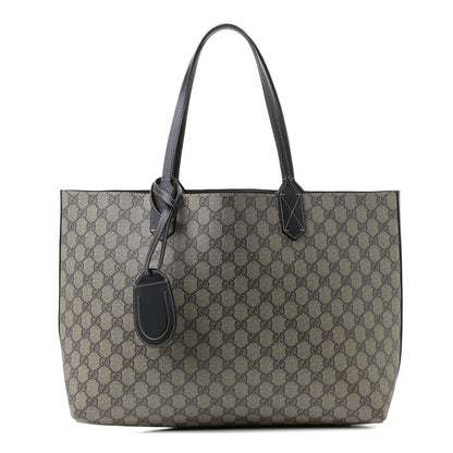 Gucci Calfskin GG Supreme Monogram Medium Reversible Tote Black 1 of 7