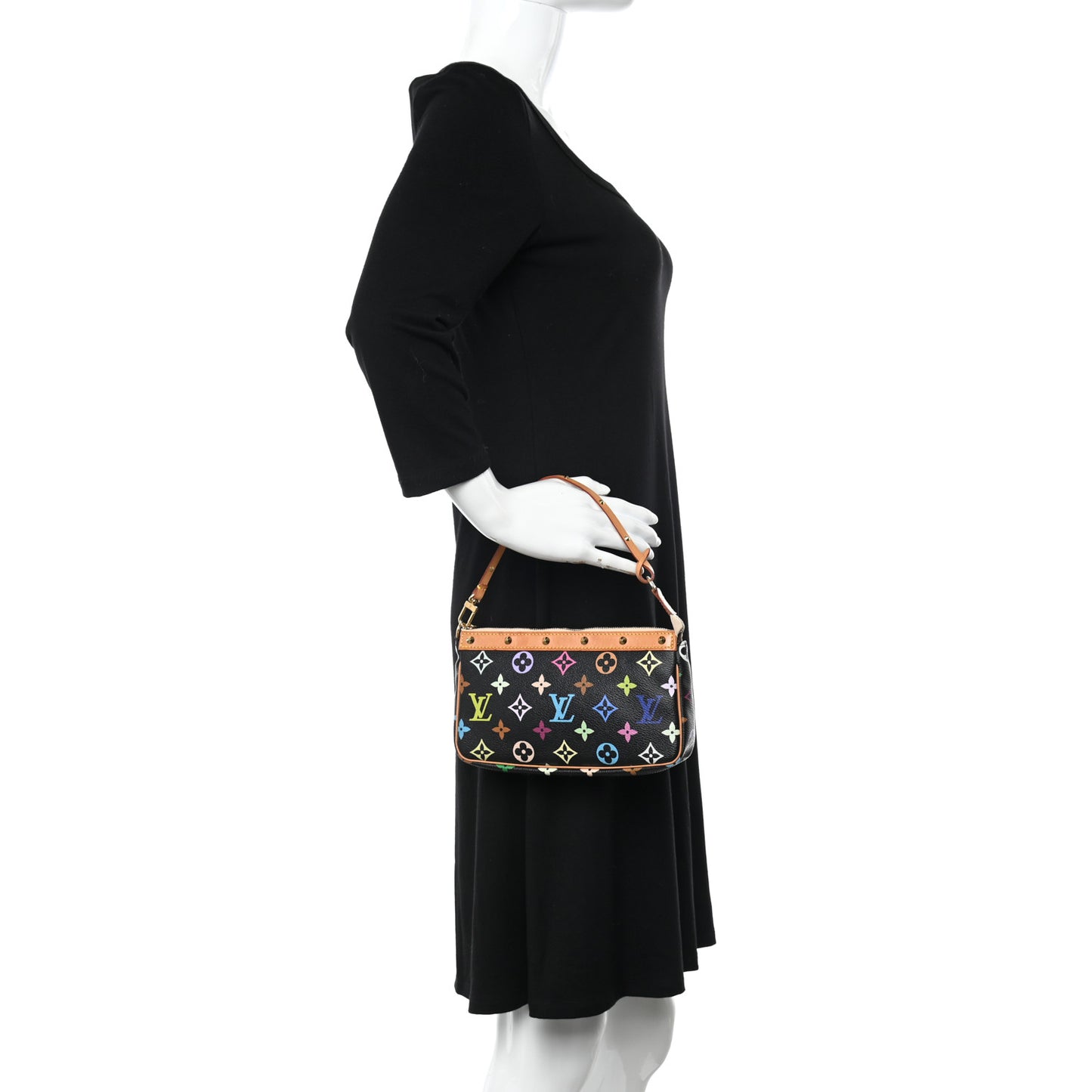 Monogram Multicolor Pochette Accessories Black