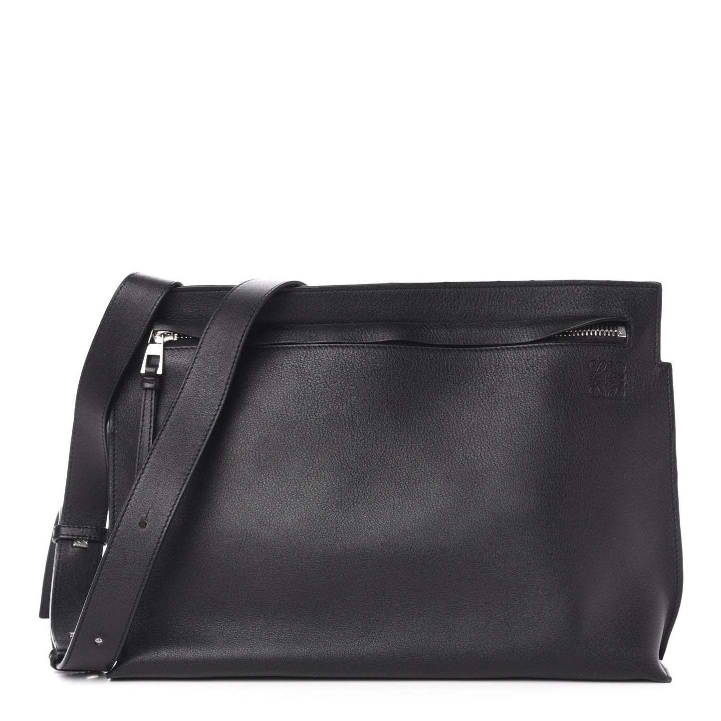 Calfskin T Pouch Bag Black