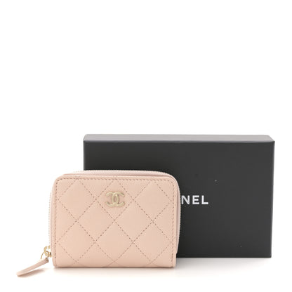 Chanel Caviar Quilted Compact Zipped Wallet Beige 9 of 9