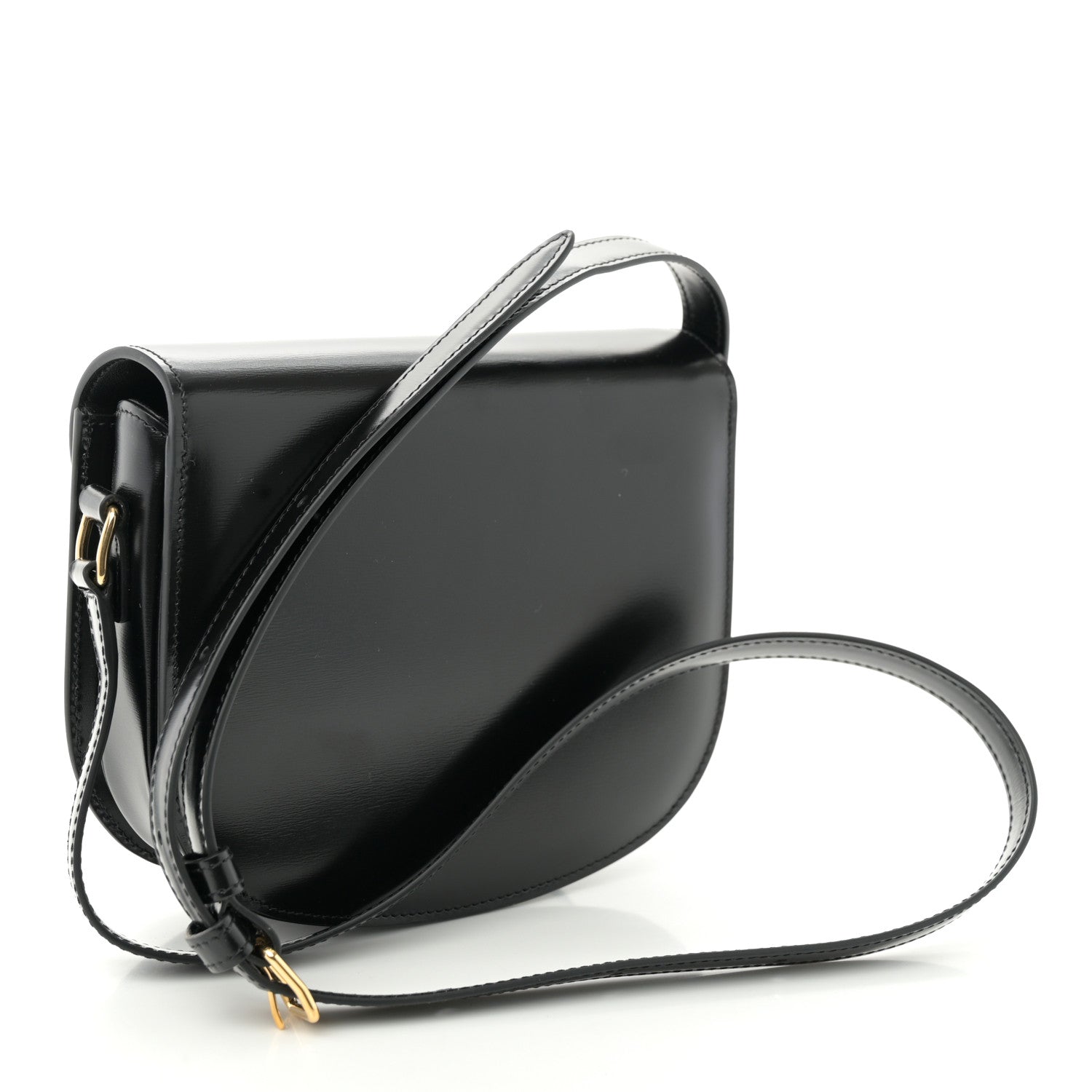 Celine Shiny Calfskin Besace Clea Triomphe Black 7 of 10