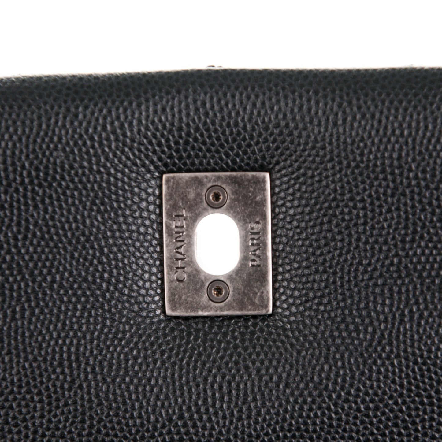 Caviar Lizard Quilted Medium Coco Handle Flap Black