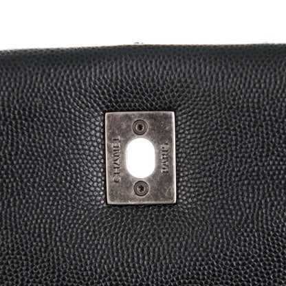 Chanel Caviar Lizard Quilted Medium Coco Handle Flap Black 7 of 9