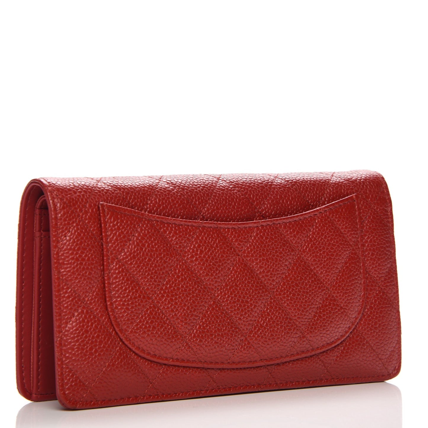 Caviar Quilted Yen Wallet Red