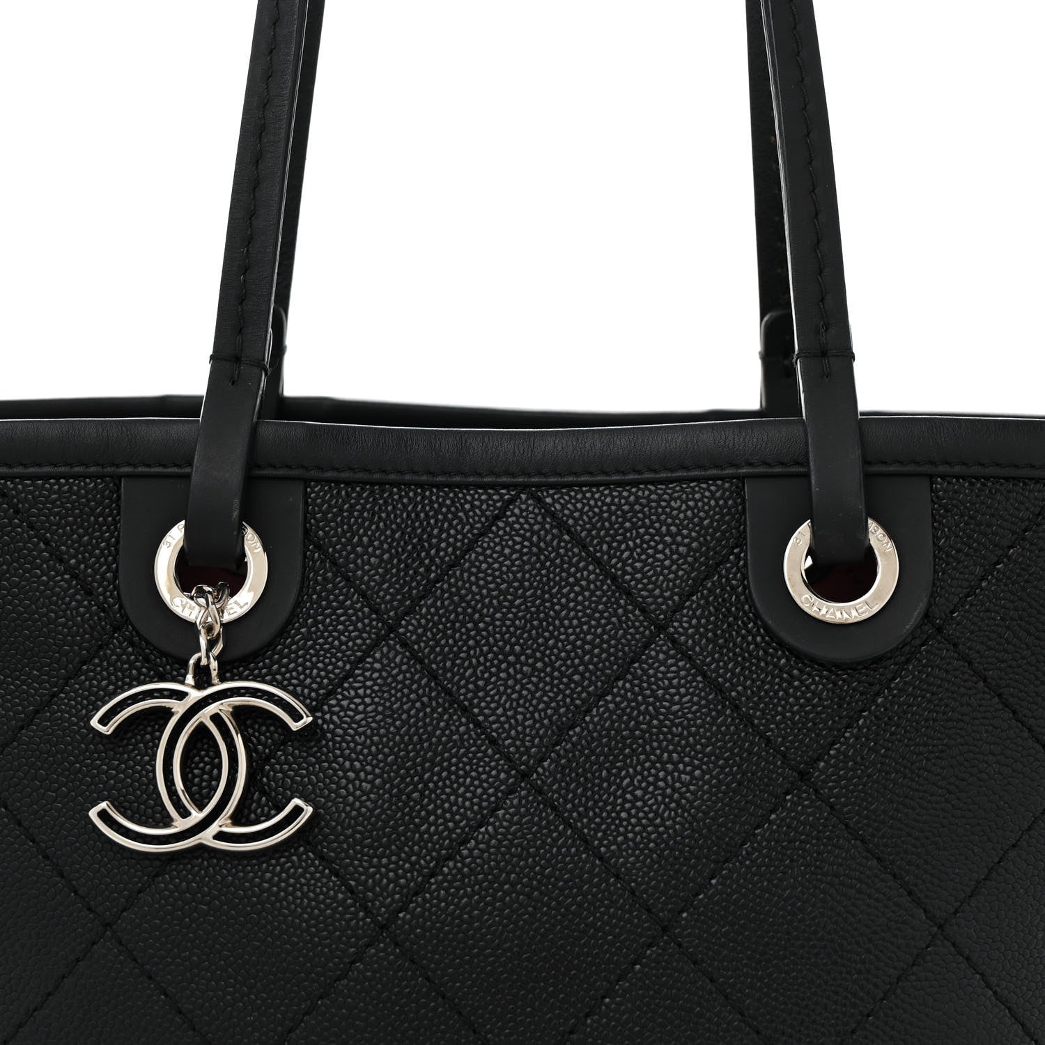 Chanel Grained Calfskin Shopping Fever Tote  Black 8 of 13