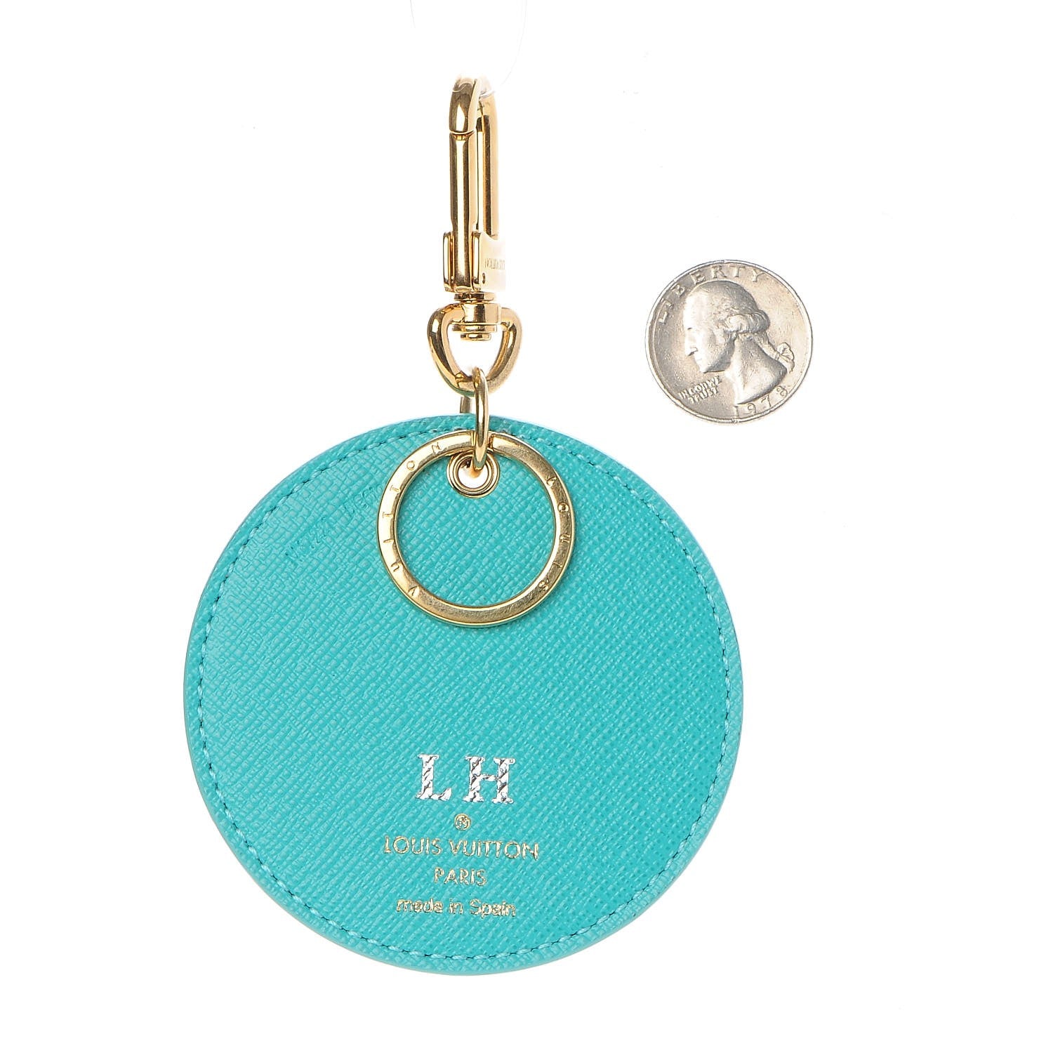Louis Vuitton Monogram Illustre V Bag Charm Key Ring Turquoise 2 of 5