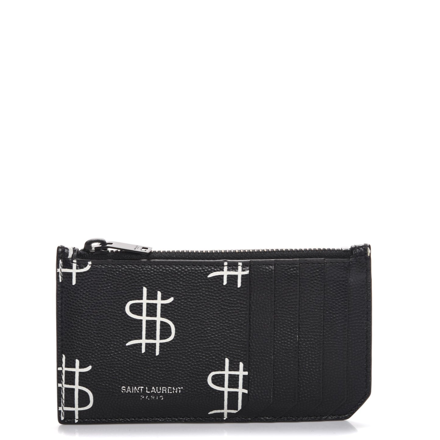 Grain de Poudre Dollar Print 5 Fragments Zip Pouch Card Holder Black