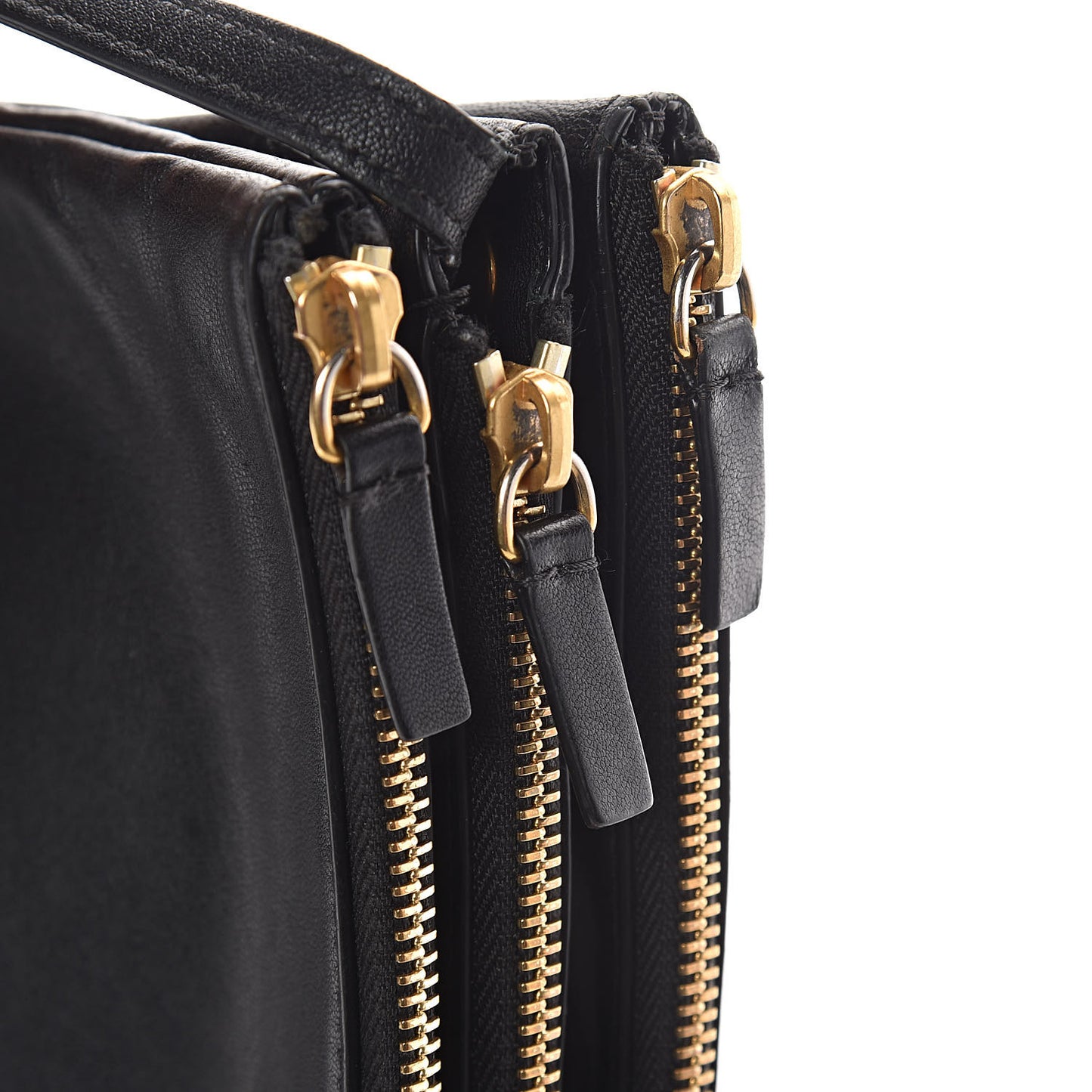 Lambskin Large Trio Crossbody Bag Black