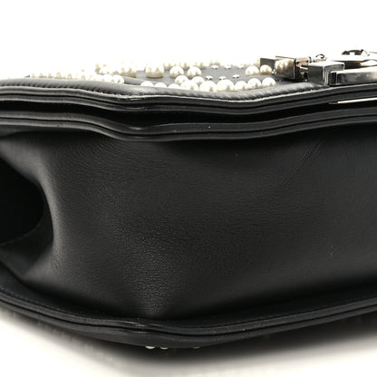 Chanel Calfskin Pearl Chevron Small Boy Flap Black 8 of 9