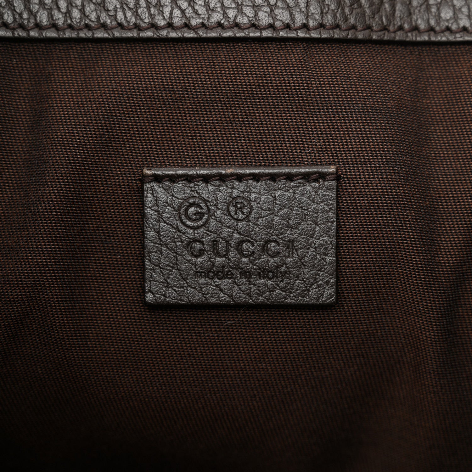 Gucci Monogram Dollar Calfskin O Drawstring Backpack Beige Ebony Testa di Moro Dark Chocolate 6 of 16