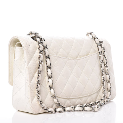 Chanel Caviar Quilted Medium Double Flap White 3 of 13