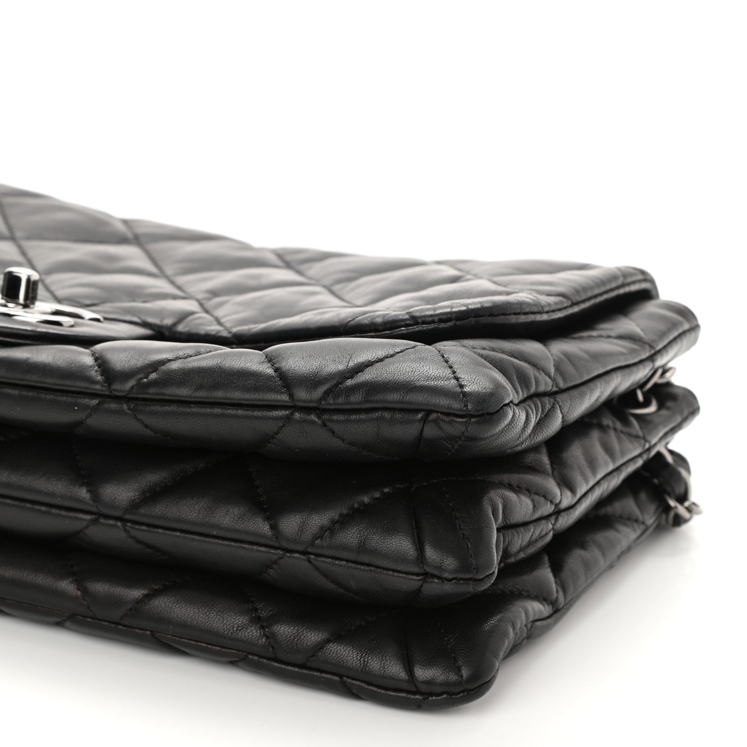 Chanel Lambskin Quilted Chanel 3 Accordion Flap Bag Black 10 of 10