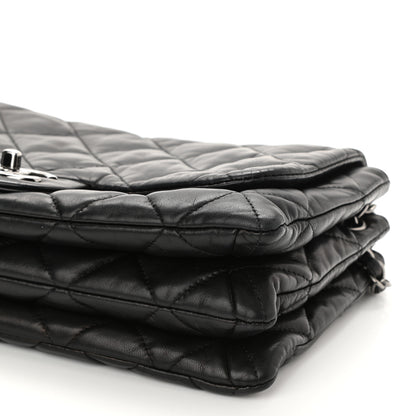 Chanel Lambskin Quilted Chanel 3 Accordion Flap Bag Black 10 of 10