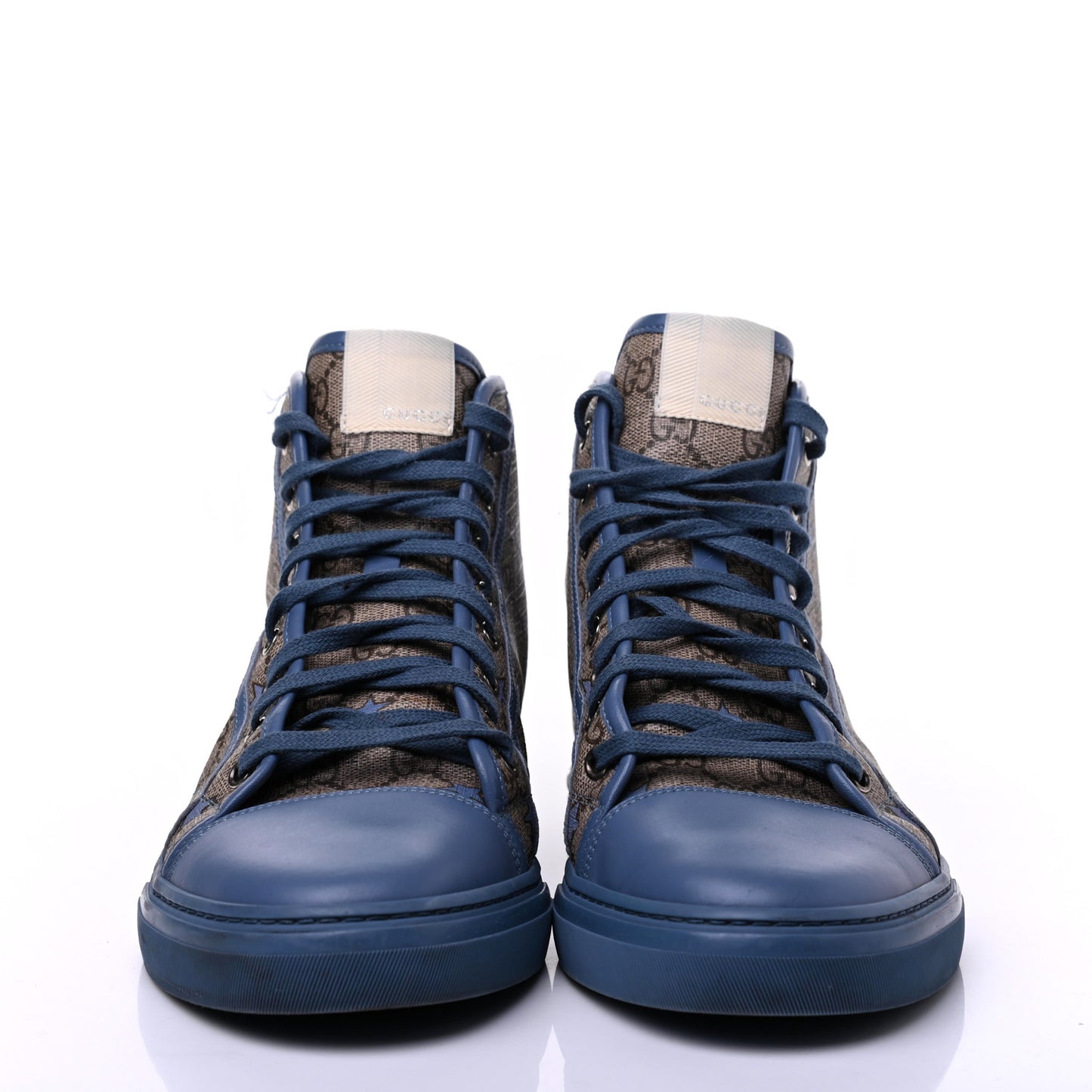 GG Monogram Supreme Stars High Top Sneakers 11 Beige Blue