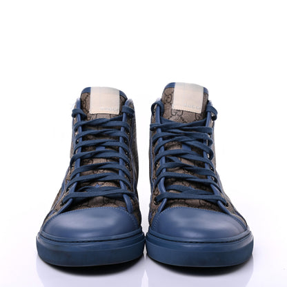 Gucci GG Monogram Supreme Stars High Top Sneakers 11 Beige Blue 2 of 14