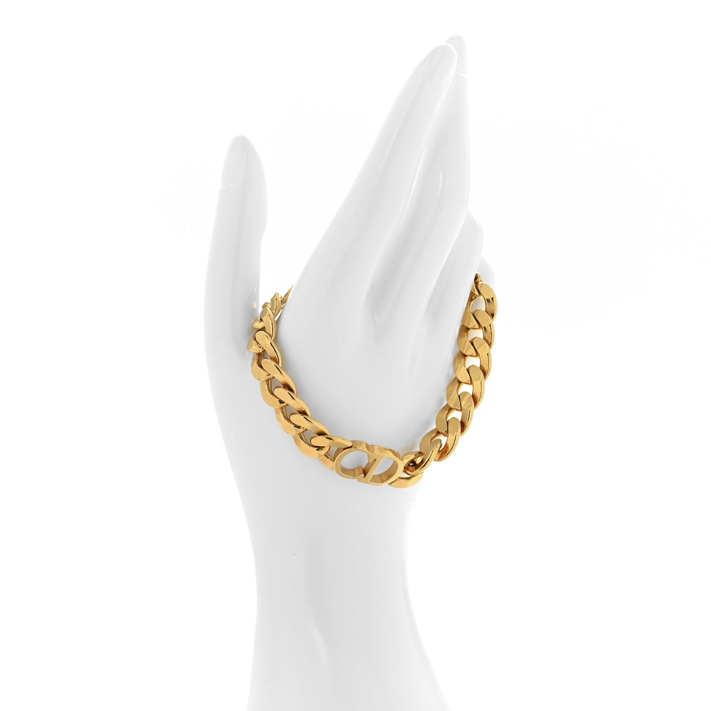 Brass CD Icon Chain Bracelet Gold