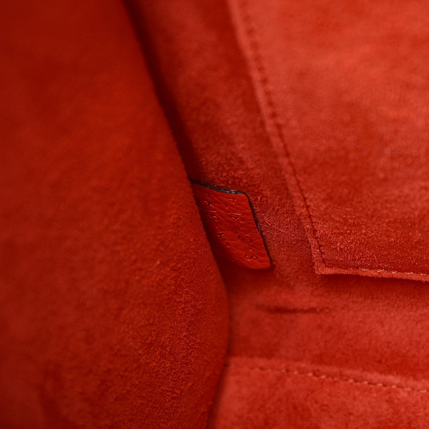 Drummed Calfskin Nano Luggage Vermillion