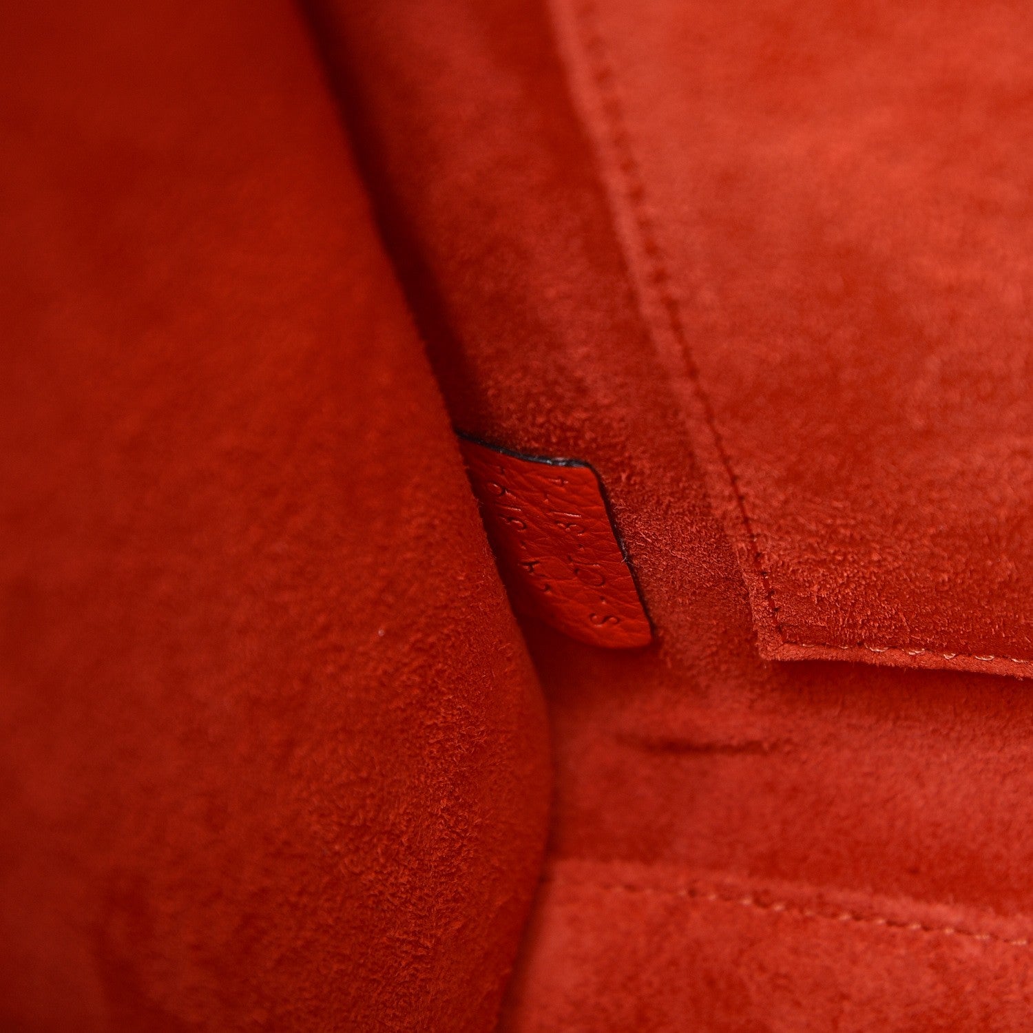 Celine Drummed Calfskin Nano Luggage Vermillion 8 of 9