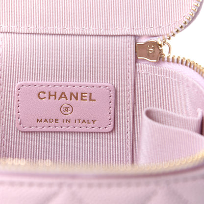 Chanel Caviar Quilted Mini Vanity Case With Chain Light Pink 6 of 8