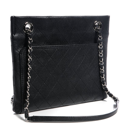 Chanel Grained Calfskin CC Pocket Flat Cross Body Bag Black 3 of 7