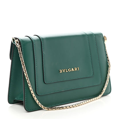 Bulgari Calfskin Mini Serpenti Forever Flap Clutch Emerald Green 2 of 6