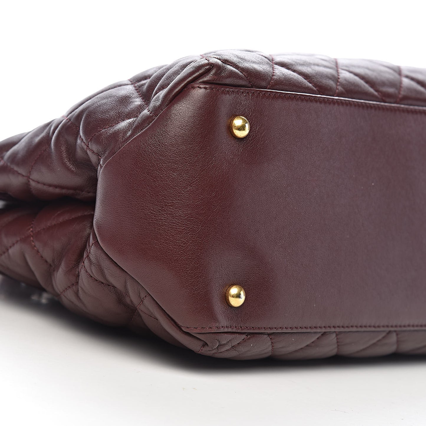 Calfskin Quilted Medium Soft Elegance Tote Burgundy