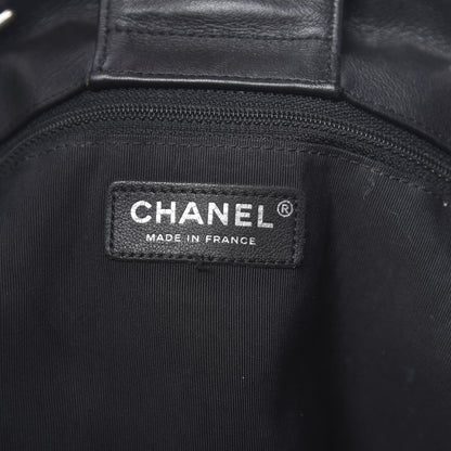 Chanel Calfskin Quilted Large CC Shopping Tote Black 7 of 16