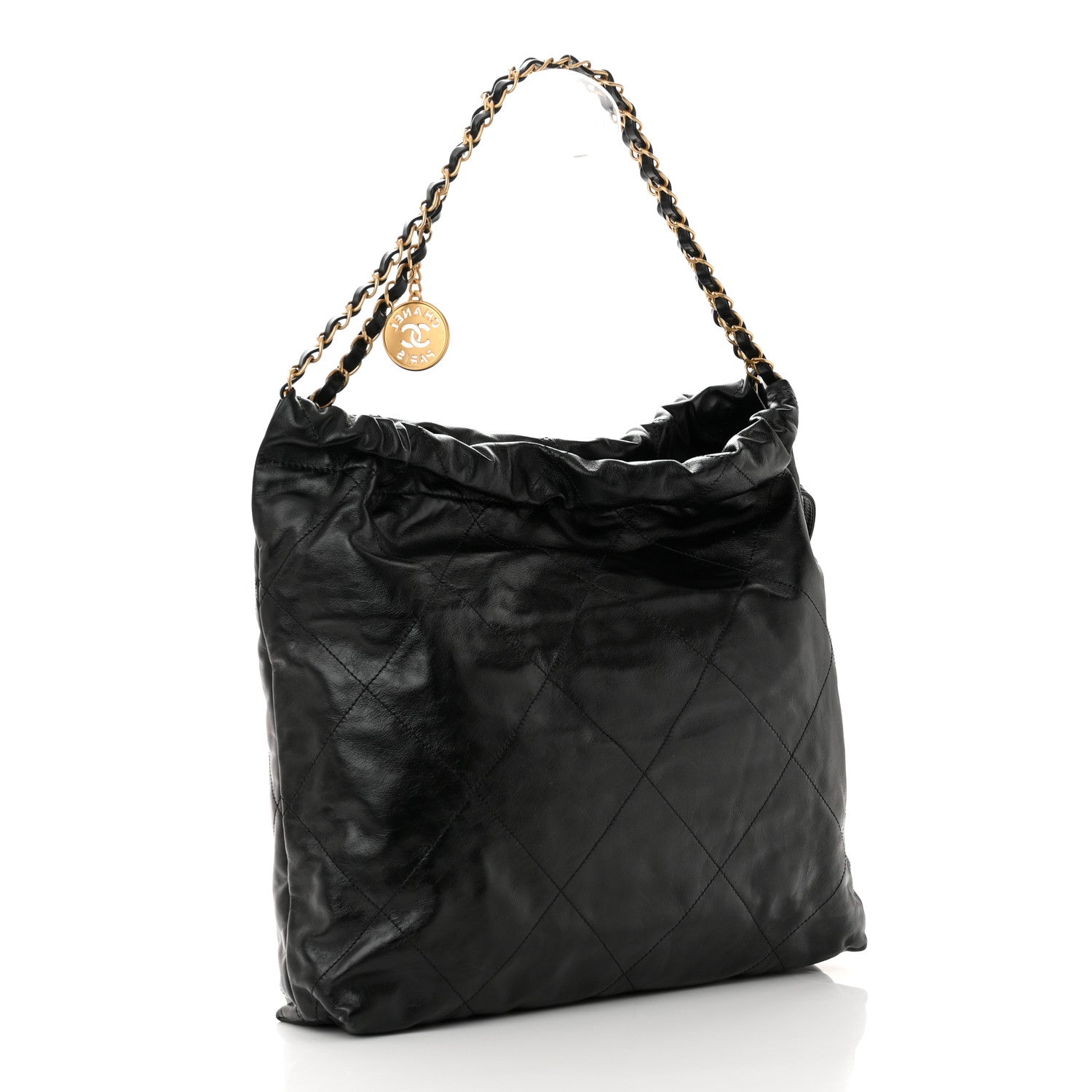 Chanel Shiny Calfskin Quilted Chanel 22 Black 4 of 11