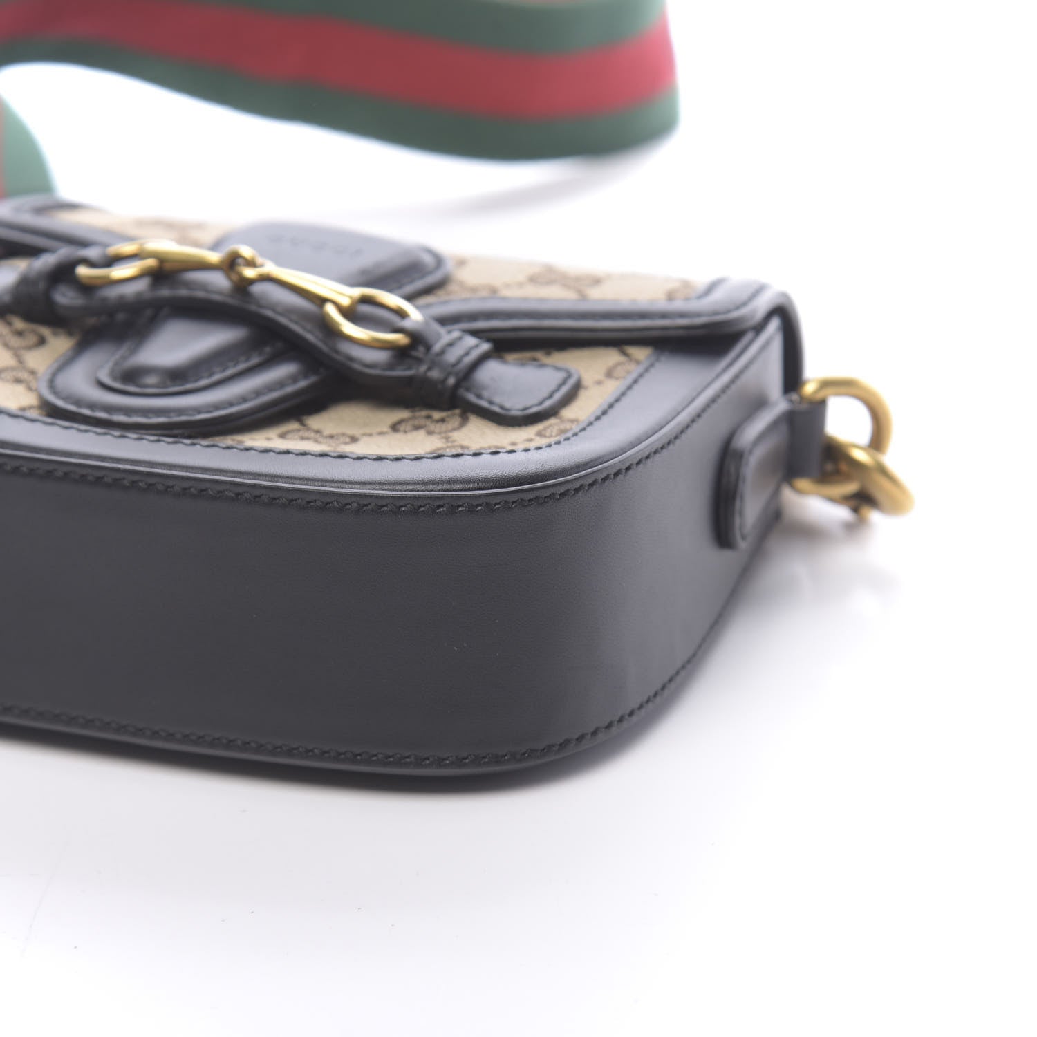 Gucci Monogram Small Lady Web Shoulder Bag Beige Black 10 of 11