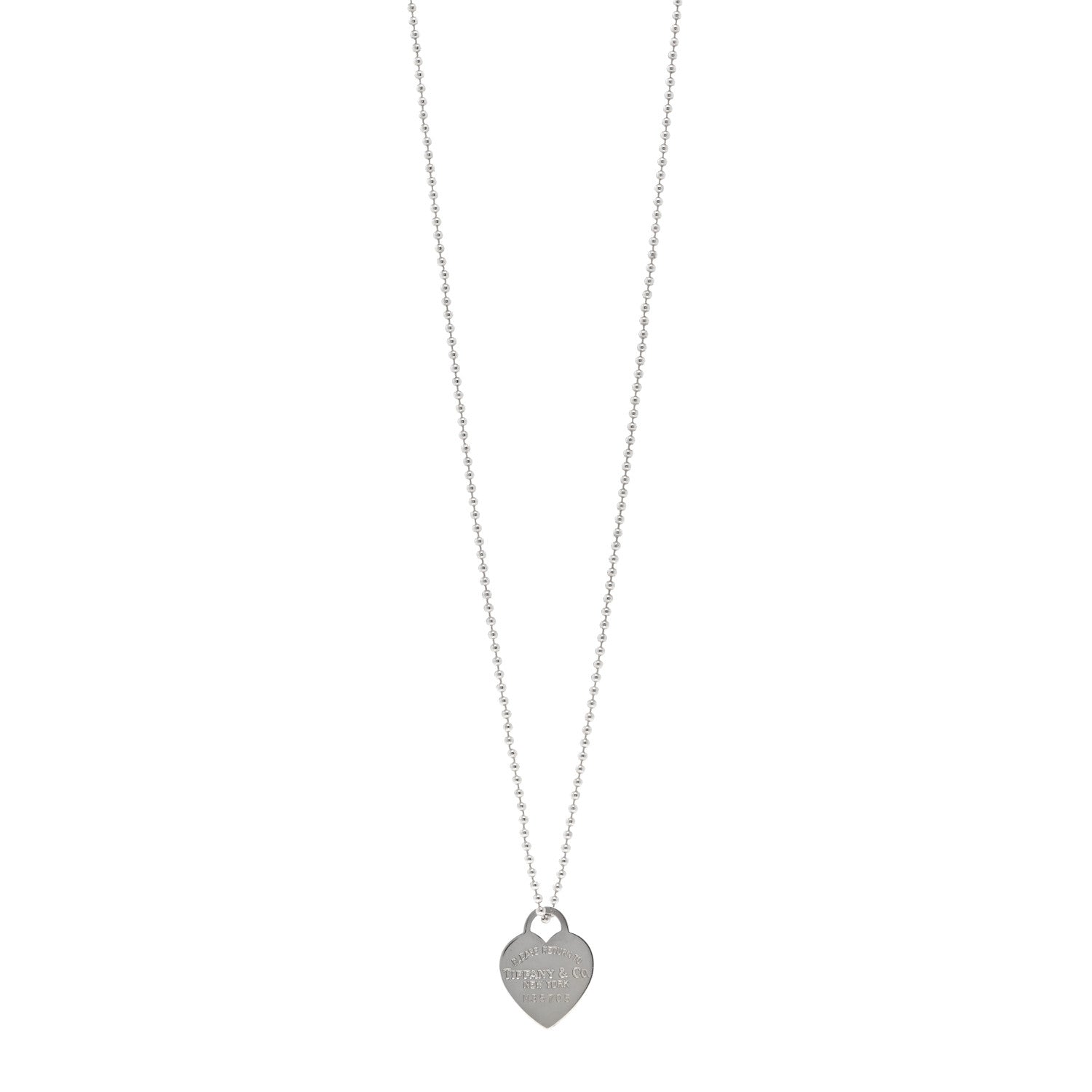 Tiffany Sterling Silver Large Return to Tiffany Heart Pendant Necklace 1 of 4