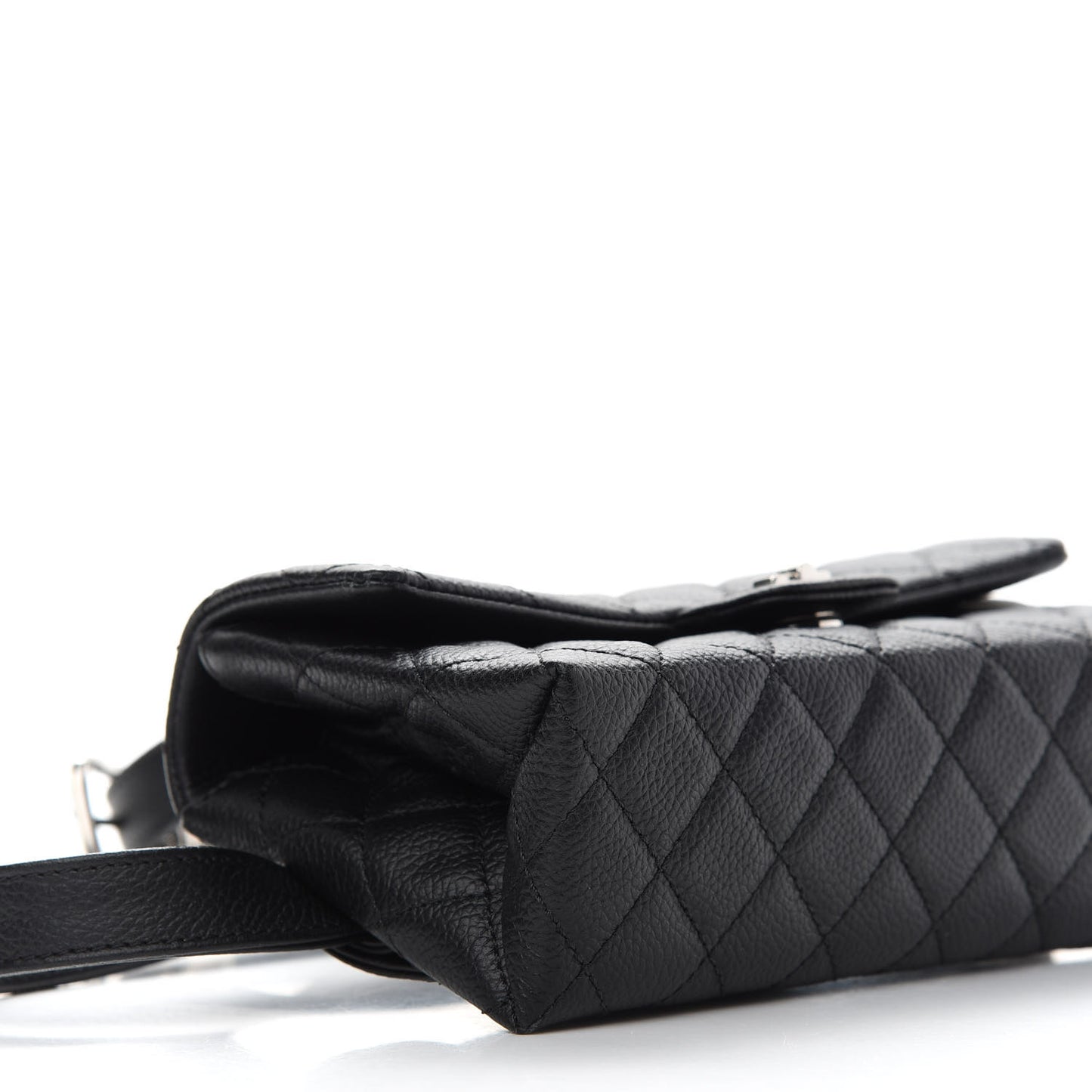 Grained Calfskin Quilted 2.55 Reissue Flap Belt Bag Clutch Black