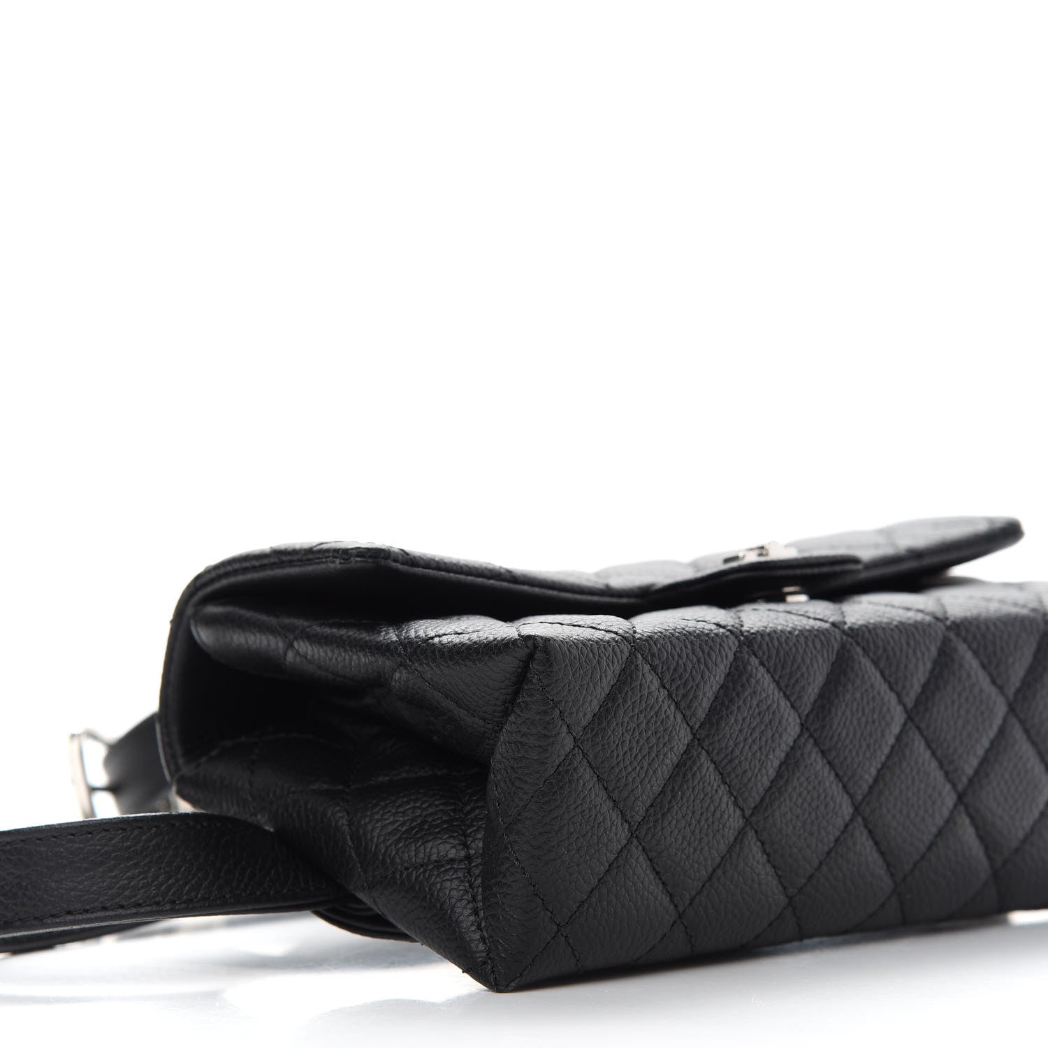 Chanel Grained Calfskin Quilted 2.55 Reissue Flap Belt Bag Clutch Black 9 of 10