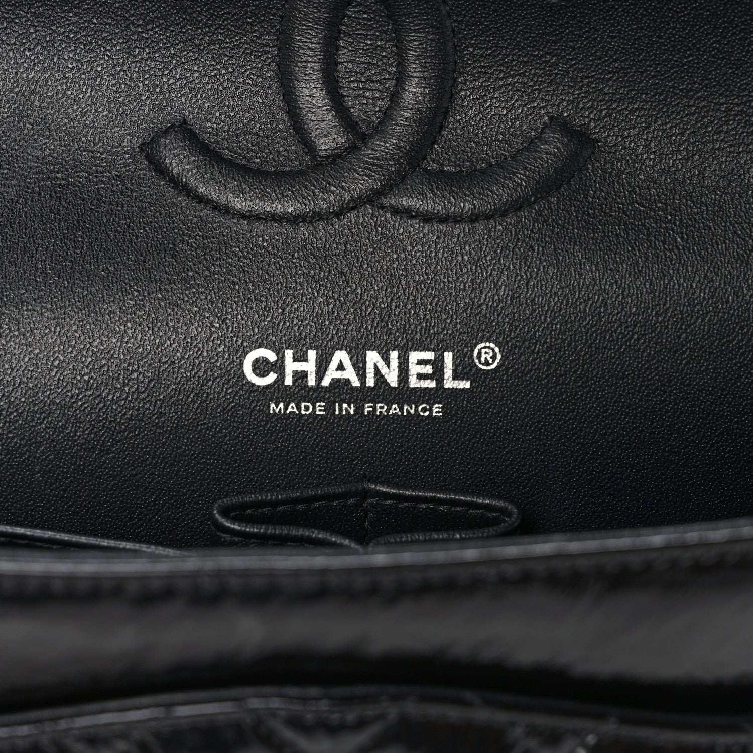 Chanel Shiny Crumpled Calfskin Quilted Medium Double Flap So Black 6 of 10