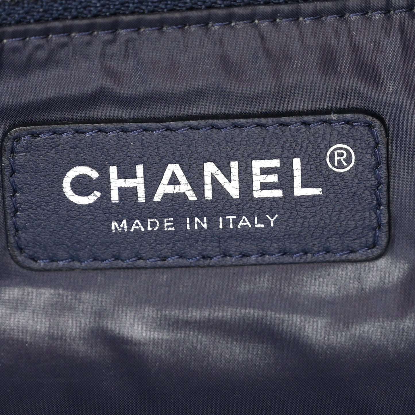 Nylon Stitched Printed Logo Shopping Bag Blue Multicolor